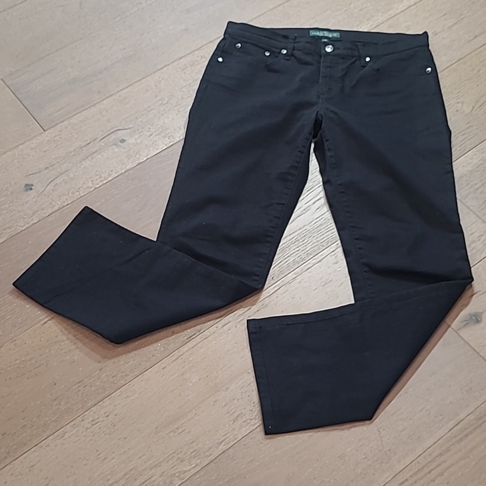EUC Lauren Ralph LaurenJeans Women's sz 12 Classic Straight Mid Rise Black Denim
